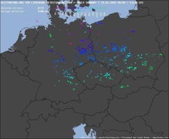 Sumace blesků za čtvrtek 20. 1. 2022. (zdroj: blitzortung.org)